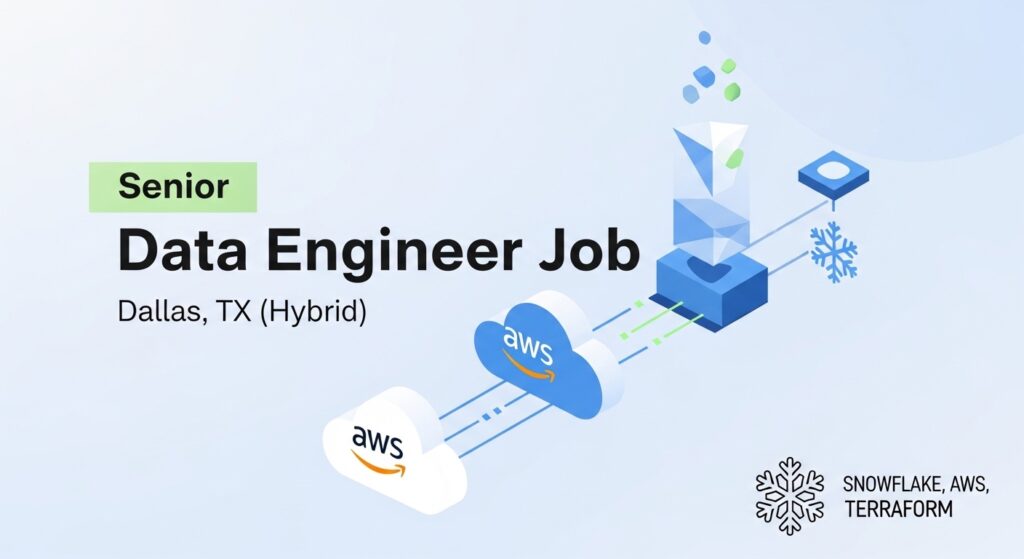 Senior Data Engineer Job in Dallas, TX (Hybrid) Snowflake, AWS, Terraform April 2026